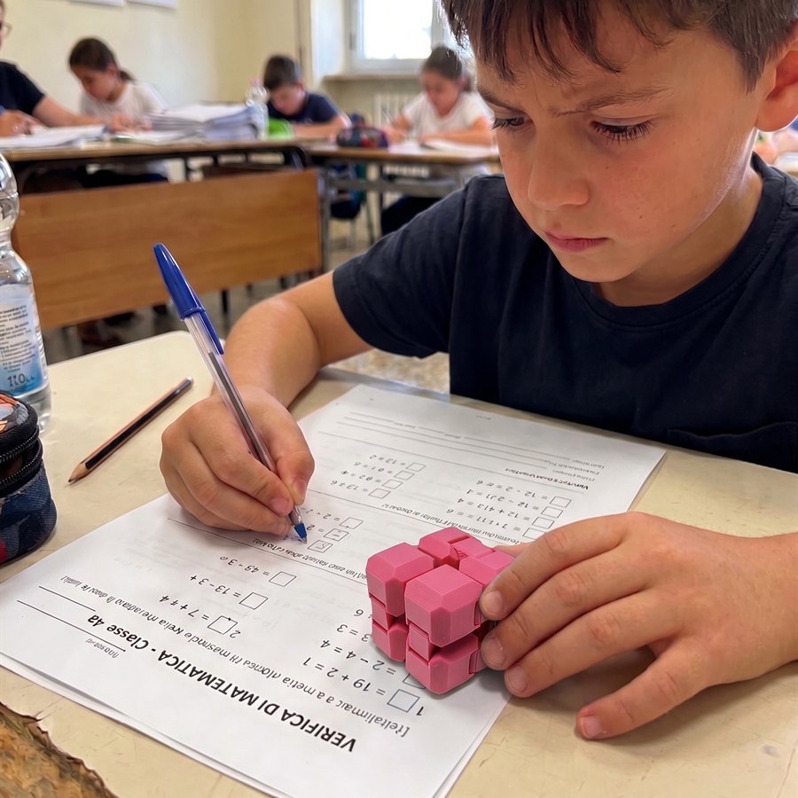 Fidget AIRA Motion Cubo sul banco di scuola
